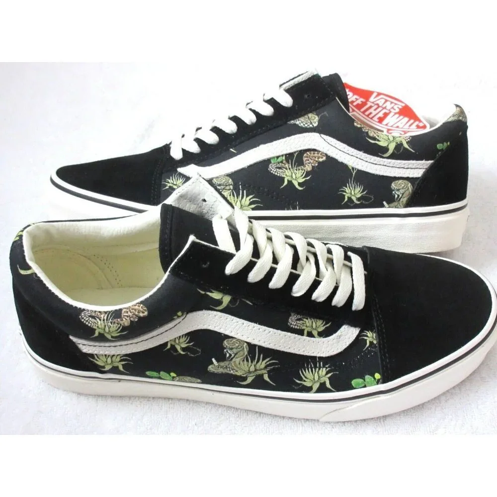 Vans Men's Old Skool Desert Snake Black White Canvas Suede shoes Sizes NIB